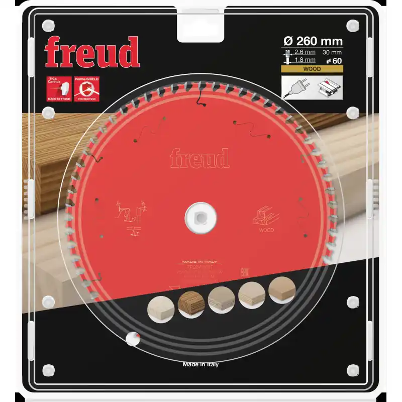Lame circulaire bois Ø260 x 30mm - 2,6/1,8 - Z60 - Freud FR26W001T Livraison Express