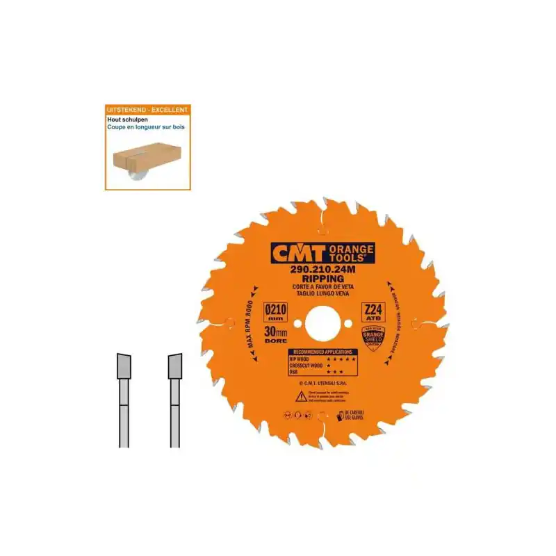 Commander Vite Lame circulaire CMT pour portatives - Ø 210 x 30mm - 24 dents - Ep 2,8/1,8