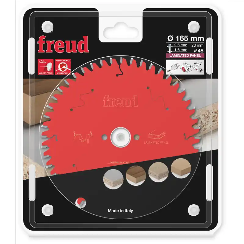 Authentique Lame circulaire mélamine Ø165 x 20mm - 2,6/1,6 - Z48 - Freud FR07L001H