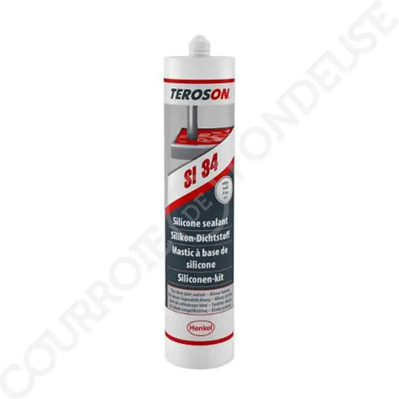 Petit Prix Teroson Mastic d‘étanchéïté silicone Blanc SI 34 300ml SI-34-BLANC-300ML-TEROSON