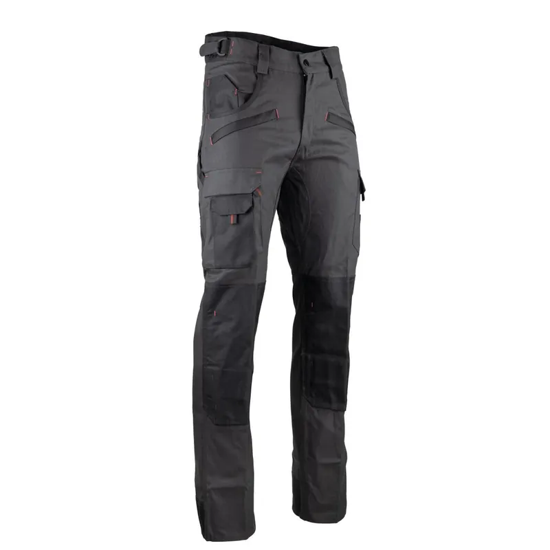 Vente Flash Pantalon de paysagiste bicolore gris/noir avec poches genouillières