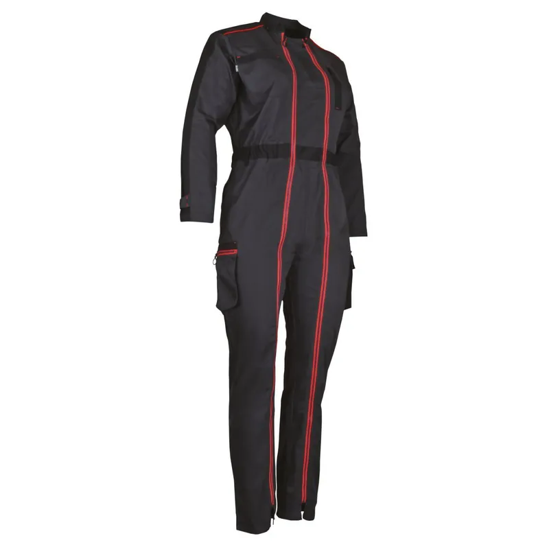 Meilleur Choix Combinaison de travail femme, COLLINE, double fermeture, gris/noir, taille XS à 3XL