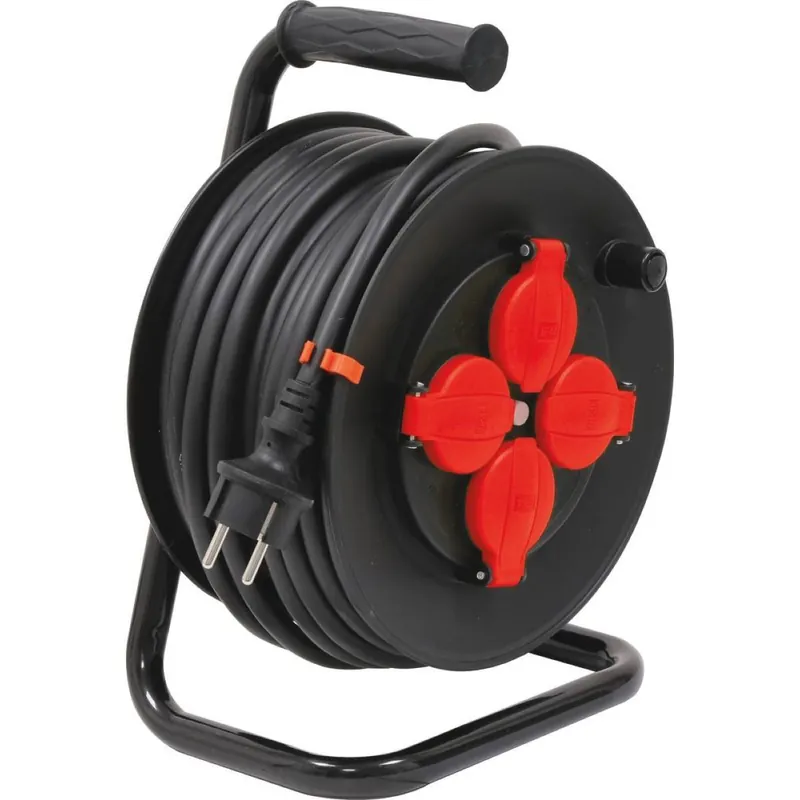Enrouleur manuel 1100W/3200W 4 prises câble 25m/40m Meilleure Vente