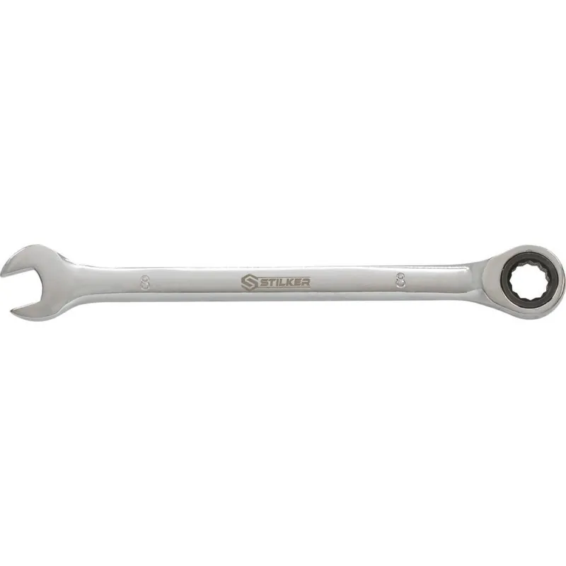Clé mixte droite à cliquet D.8 à 19mm/L.148 à 264mm STILKER Prix Réduit