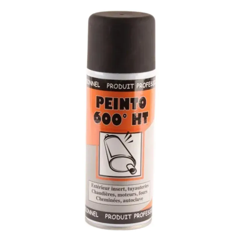 Aérosol PEINTO noir MAT 600° Haute Température 400 ml Prix Choc