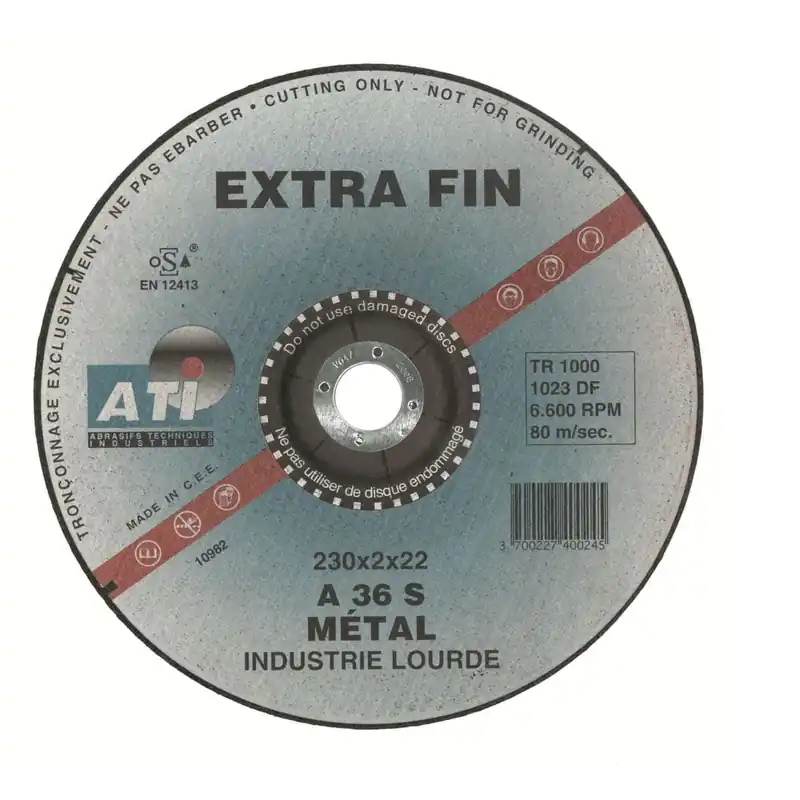 Disque à tronçonner fin METAL Ø 230 x 2 x 22, ATI Promotion Saisonnière
