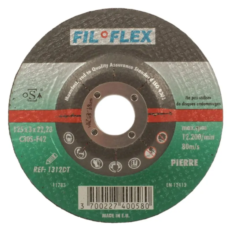 Disque à tronçonner PIERRE Ø 125 x 3 x 22 FIL FLEX Remise
