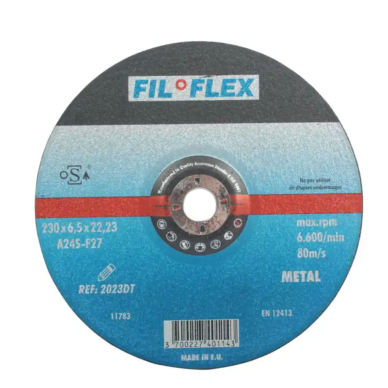 Expédition Rapide Disque à ébarber METAL Ø 230 x 6,5 x 22 FIL FLEX