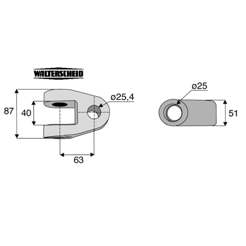 Prix Promo Chape nue Ø25,4 mm entraxe 63 mm WALTERSCHEID
