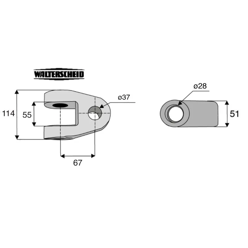 Promotion Chape nue Ø37 mm entraxe 67 mm WALTERSCHEID