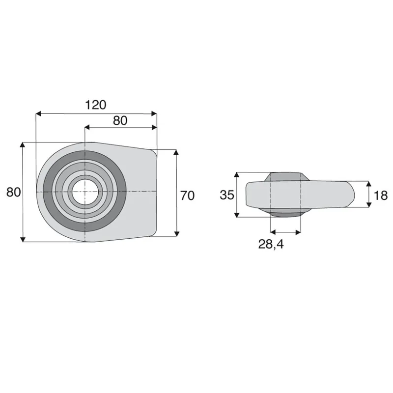 Nouveauté Rotule à souder queue plate Ø28,8 mm catégorie 2
