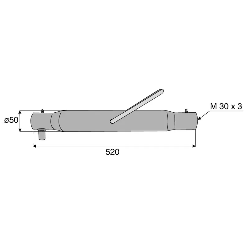 Tube 520mm M40x3 poignée 2 graisseurs pour barre Promotion