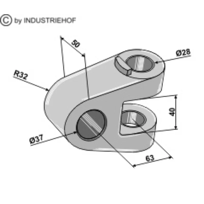 Populaire Articulation de rechange universel Ø37 pour barre de poussée hydraulique