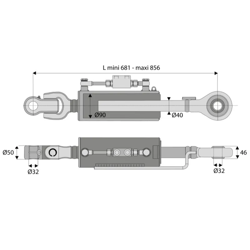 Retour Gratuit Barre de poussée H cat3/4 art./rotule 961mm CBM