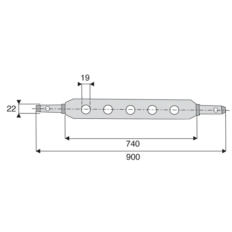 Achetez Aujourd'hui Barre à trous cat.1 Ø22 mm 7 trous Ø19mm 740x900mm