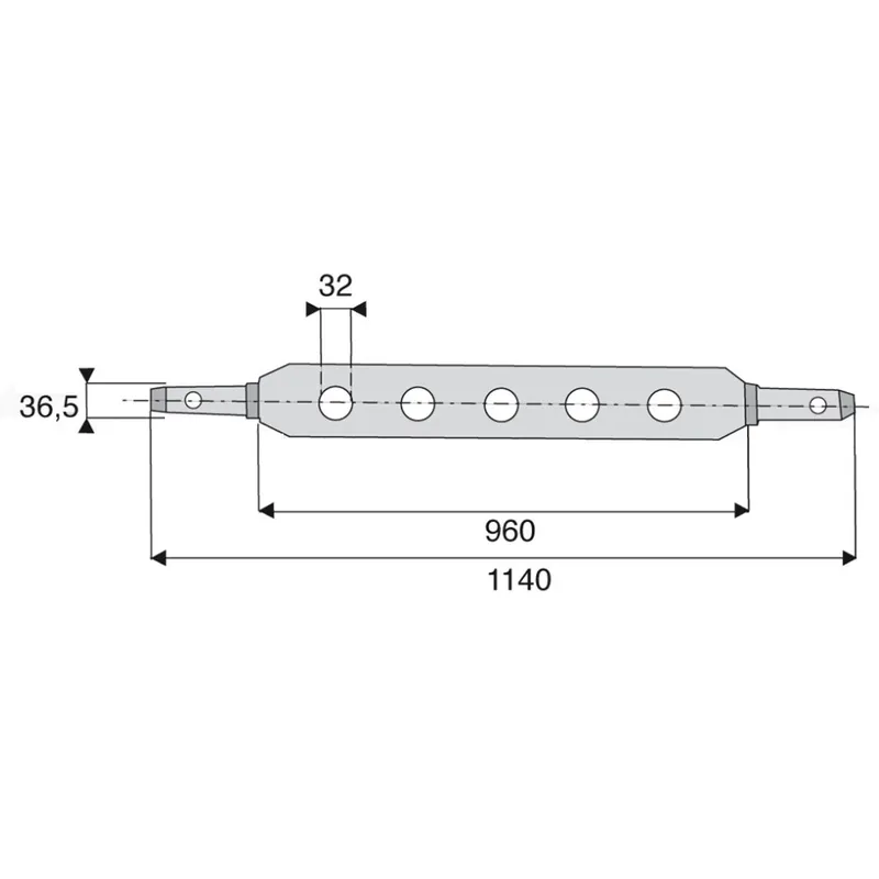 Réduction Barre à trous cat.3 Ø36mm 7 trous Ø32mm 960x1140mm