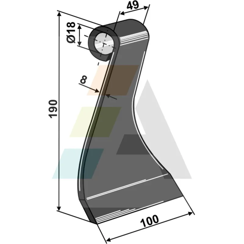 Couteau cuillère MA6402077 pour broyeur Kverneland Top Vente