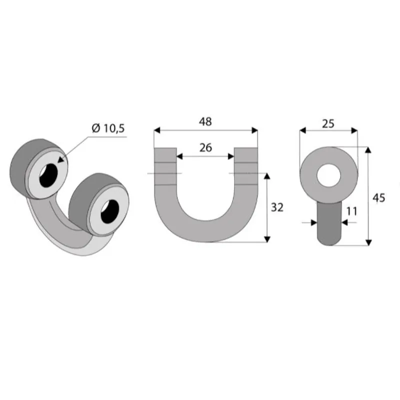 Offre Limitée Manille droite fil 11mm trou de 10,5mm pour MUTHING