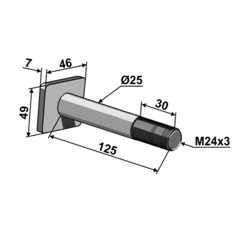Authentique Piton M24x3 broyeur QUIVOGNE BLS24031 - VIS24004