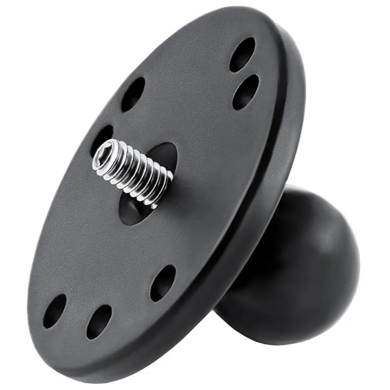 Authentique Base plaque ronde et tige filetée Ø6,35cm boule taille B RAM