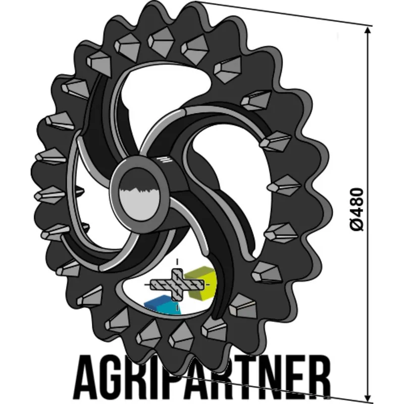 Nouvel Arrivage Roue Crosskill 18101 480x86 pour arbre 60 Dal-Bo