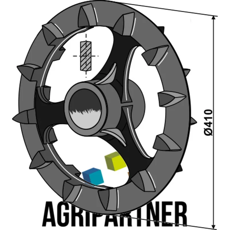 Quantité Limitée Roue Crosskill M11136 410x70 pour arbre 75 Farmet