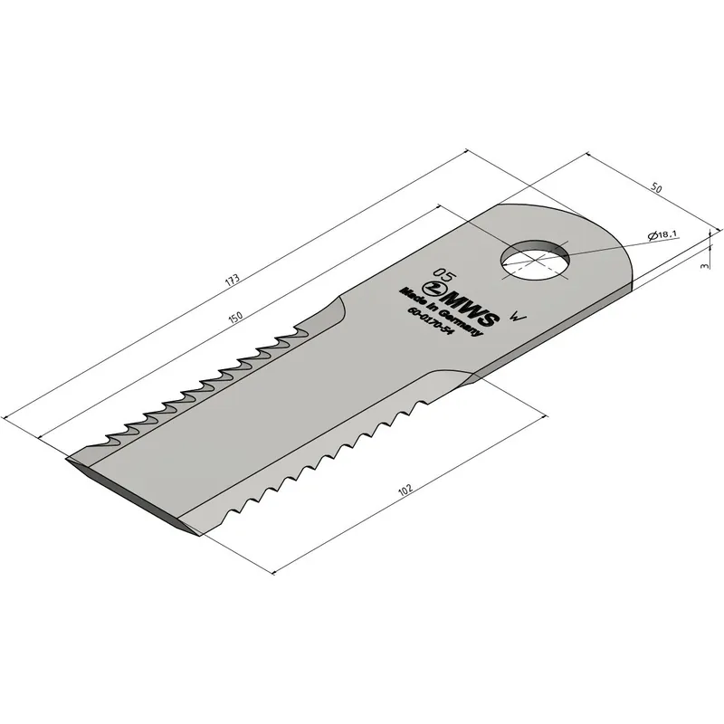 Nouvelle Collection Couteau 322326450 pour broyeur à paille