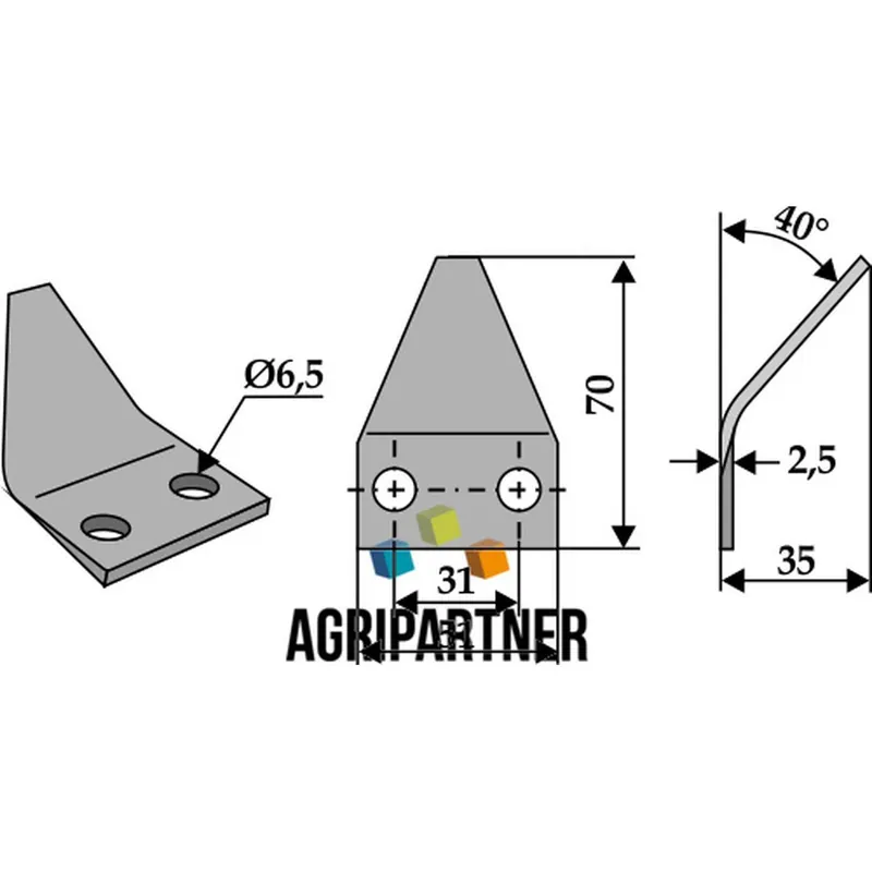 Acheter Direct Couteau CL07.041 mélangeuse LUCLAR SGARIBOLDI MUTTI