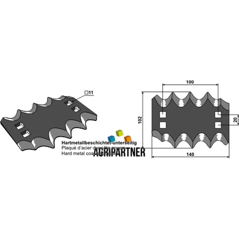 Couteau 30845.9950 carbure mélangeuse FARESIN Acheter Direct