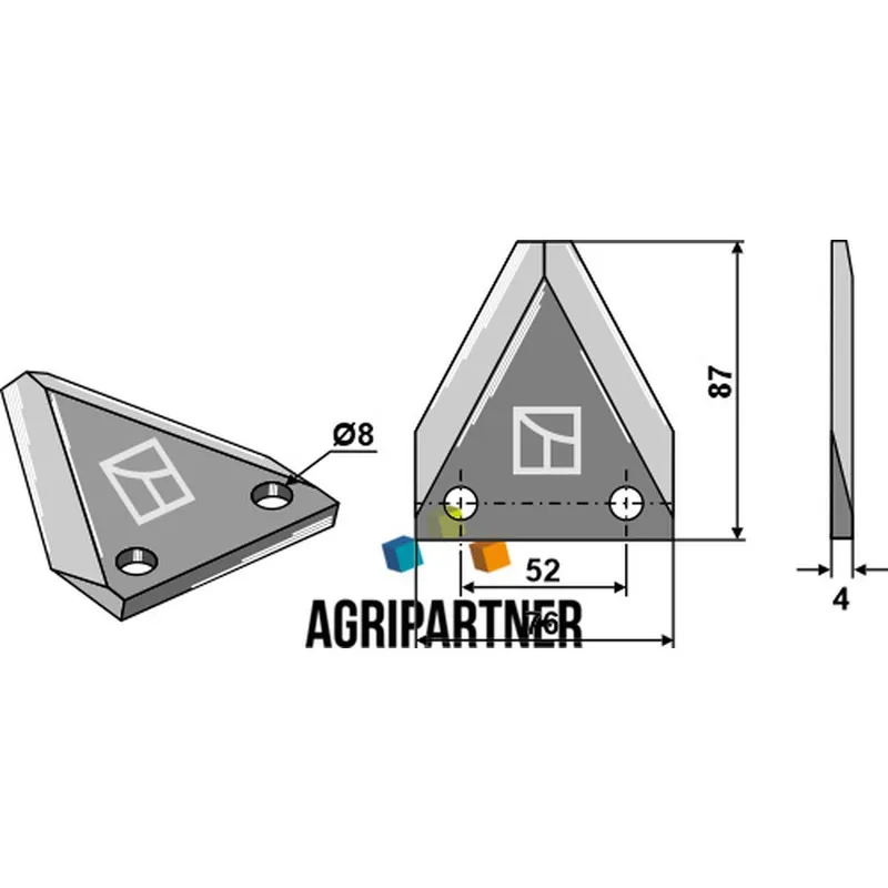 Affaire À Saisir Couteau Ø8mm 87x76x4mm mélangeuse FARESIN