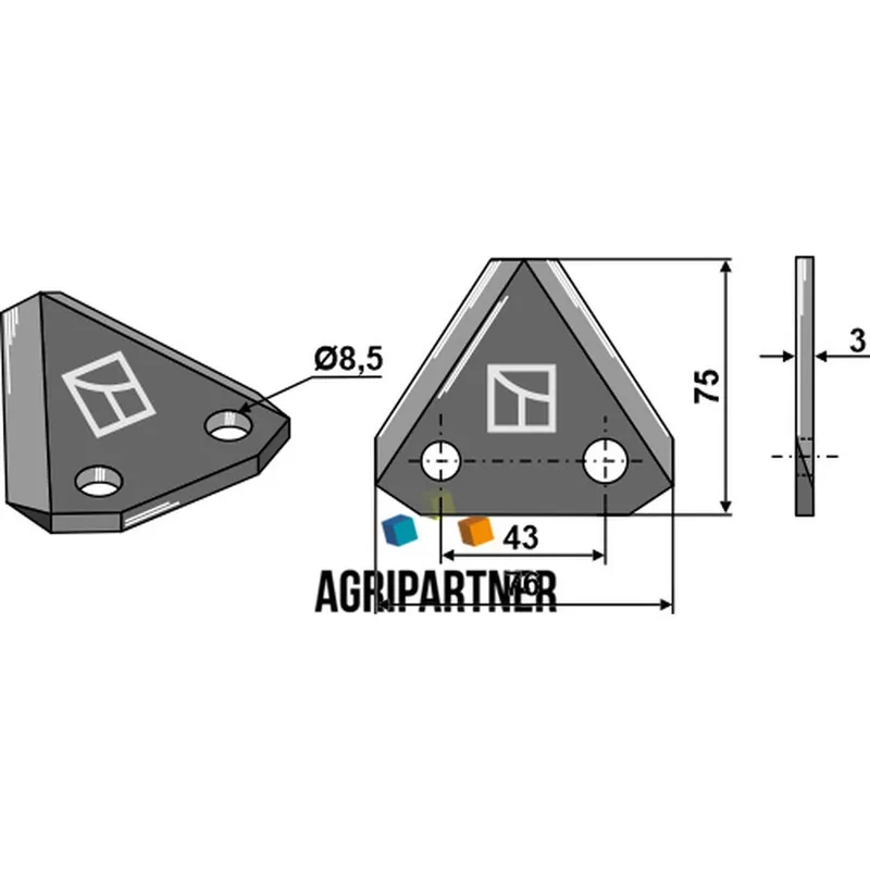 Acheter Direct Couteau Ø8,5mm 75x76x3mm mélangeuse ROTOMIX