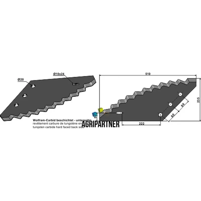 Meilleure Vente Couteau Ø20/10x24mm mélangeuse UNIFEED