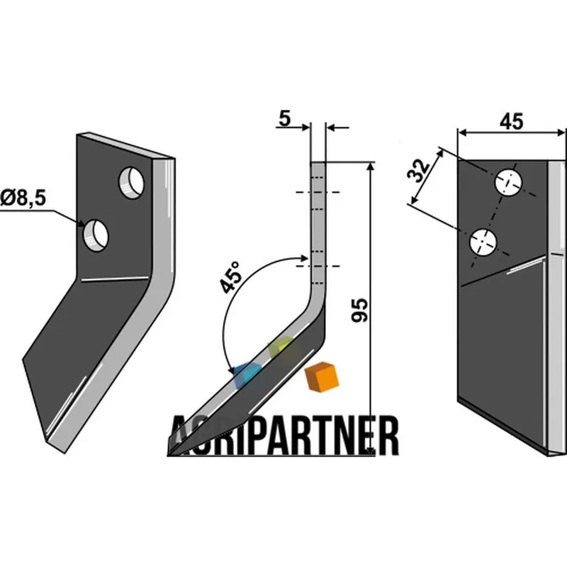 Nouveauté Couteau Ø8,5mm droit mélangeuse LOGIFEED & R.M.H.