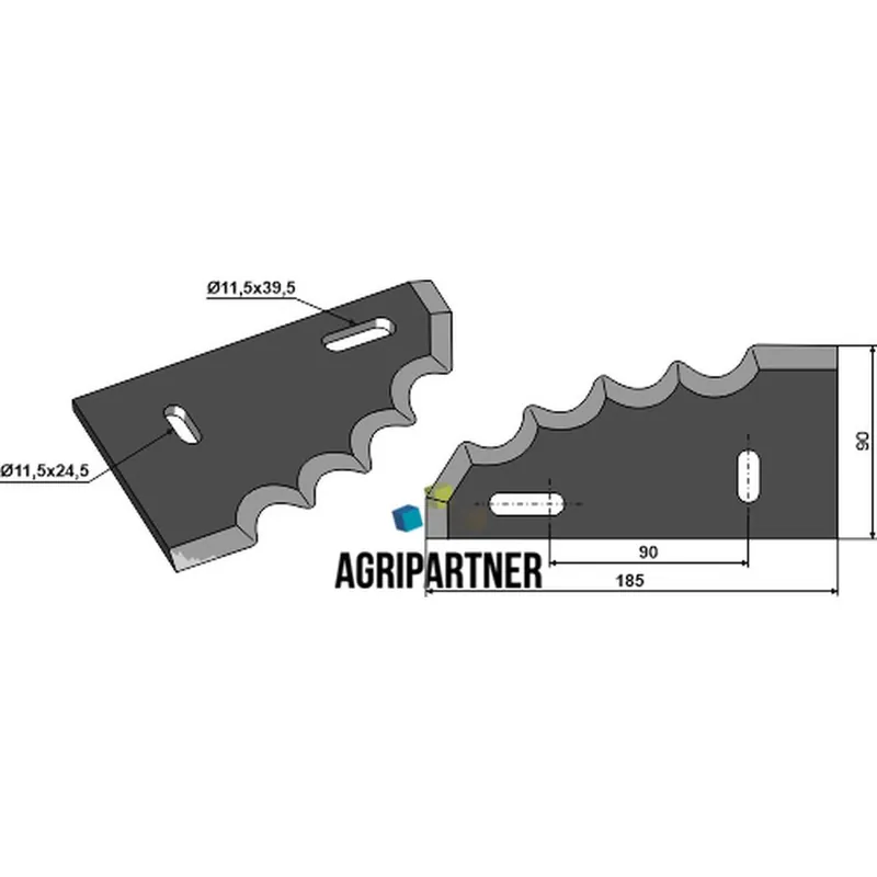 Couteau Ø11,5x39,5/11,5x24,5mm droit mélangeuse HIMEL Commander Maintenant