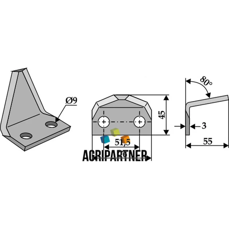 Meilleure Vente Couteau Ø9mm EA51,5mm l.76xh.55mm mélangeuse MARMIX