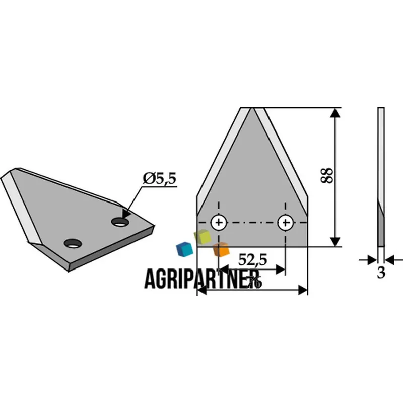 Pas Cher Couteau Ø5,5mm EA52,5mm 88x76x3mm mélangeuse FARESIN