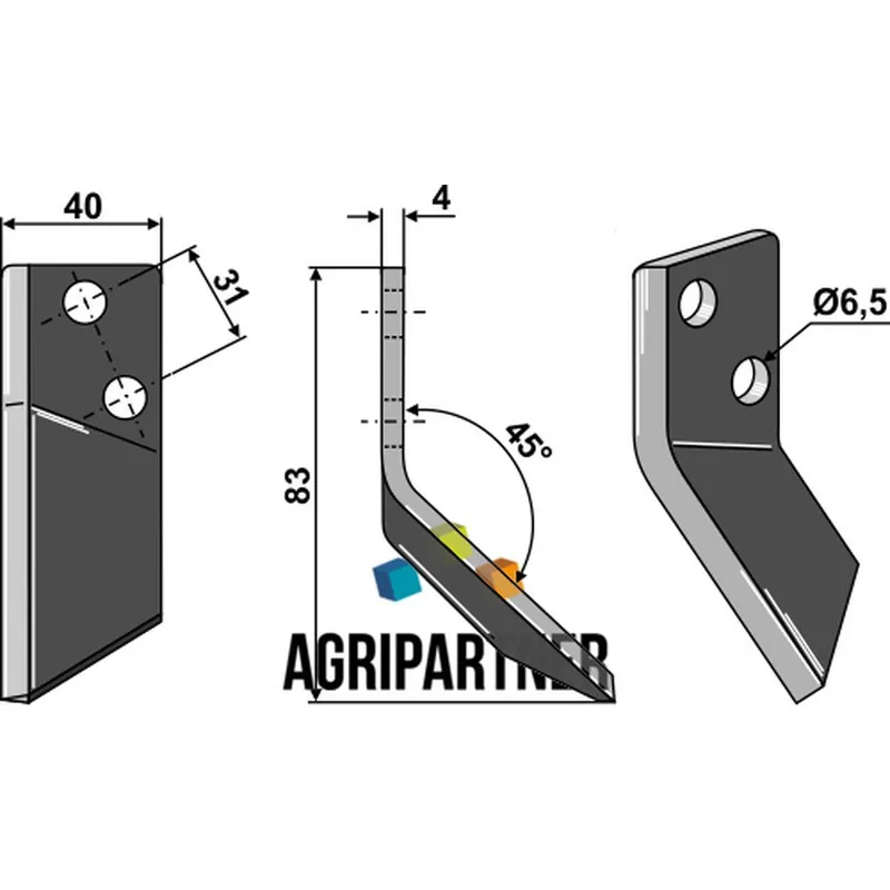 Couteau 94832601 mélangeuse DELAVAL droit Dernière Chance