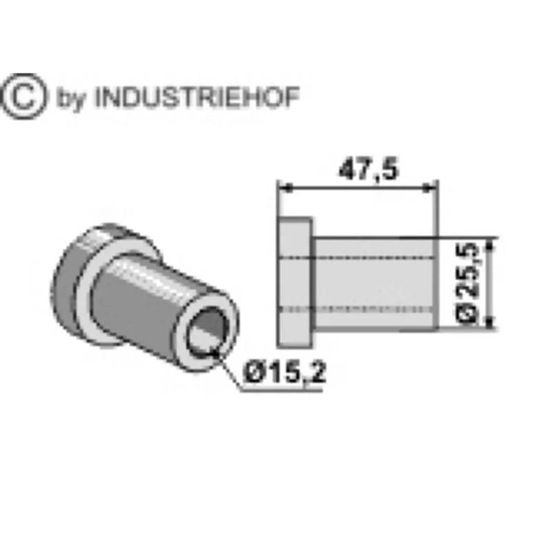 Offre Exclusive Entretoise épaulée D25mmxLg 45mm tr14mm ep7mm universelle