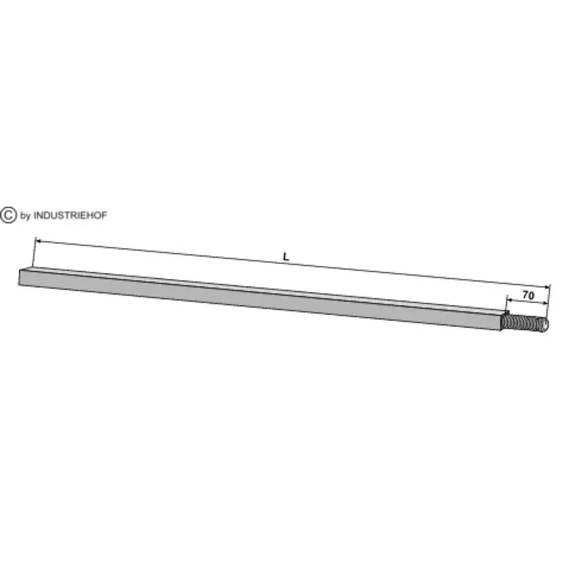 Vente Directe Arbre Cover Crop 50x50x2000mm acier bore filet M48x2