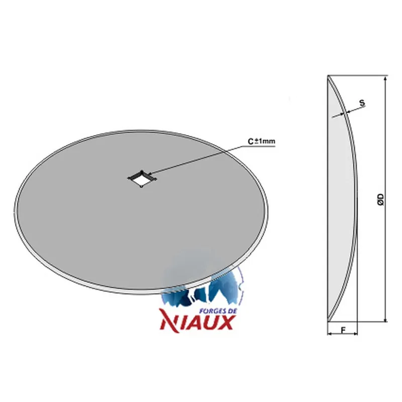 Disques lisse cover crop NIAUX 200 660x6mm carré 41mm Paiement Sécurisé
