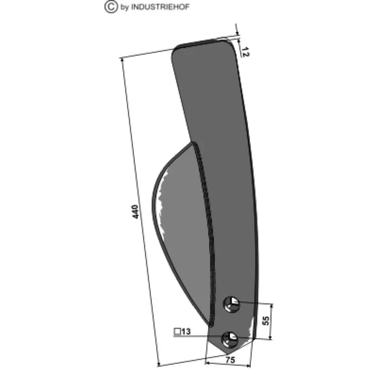 Déflecteur 4005379 déchaumeur à dents FARMET 440x75x12 droit Super Prix