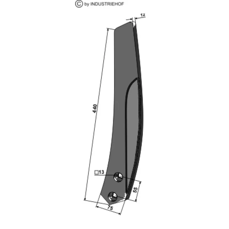 Déflecteur 4005378 déchaumeur à dents FARMET 440x75x12mm Pas Cher