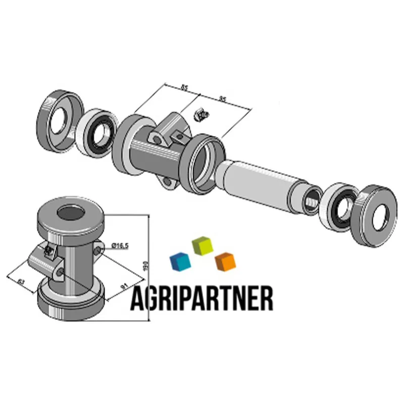 Usine Directe Palier KK121135 complet pour arbre carré KVERNELAND CLC