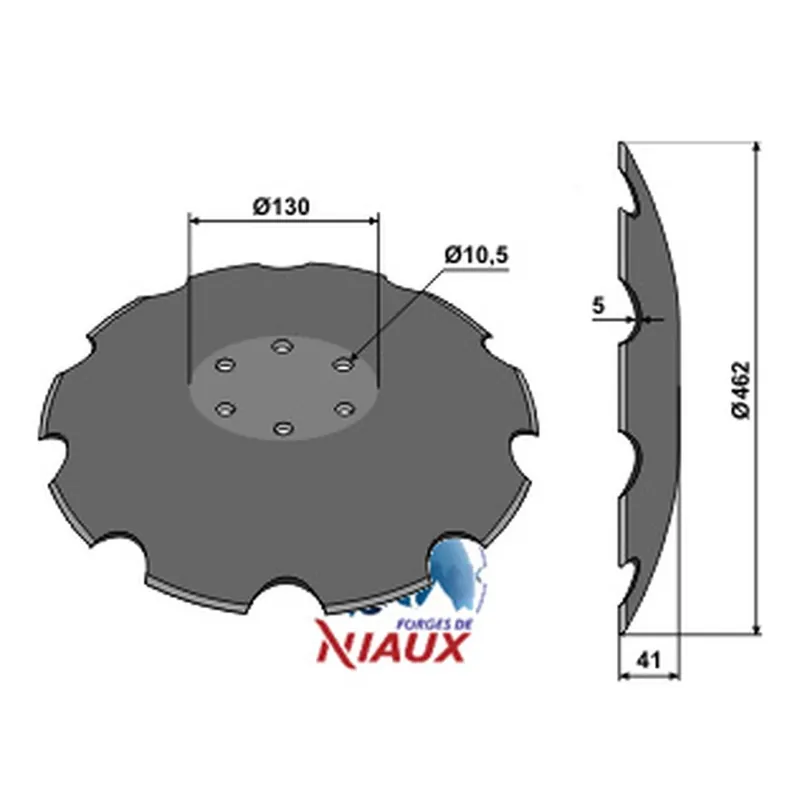 Offre Du Jour Disque 3490471 crénelé LEMKEN HELIODOR NIAUX 200 6 trous