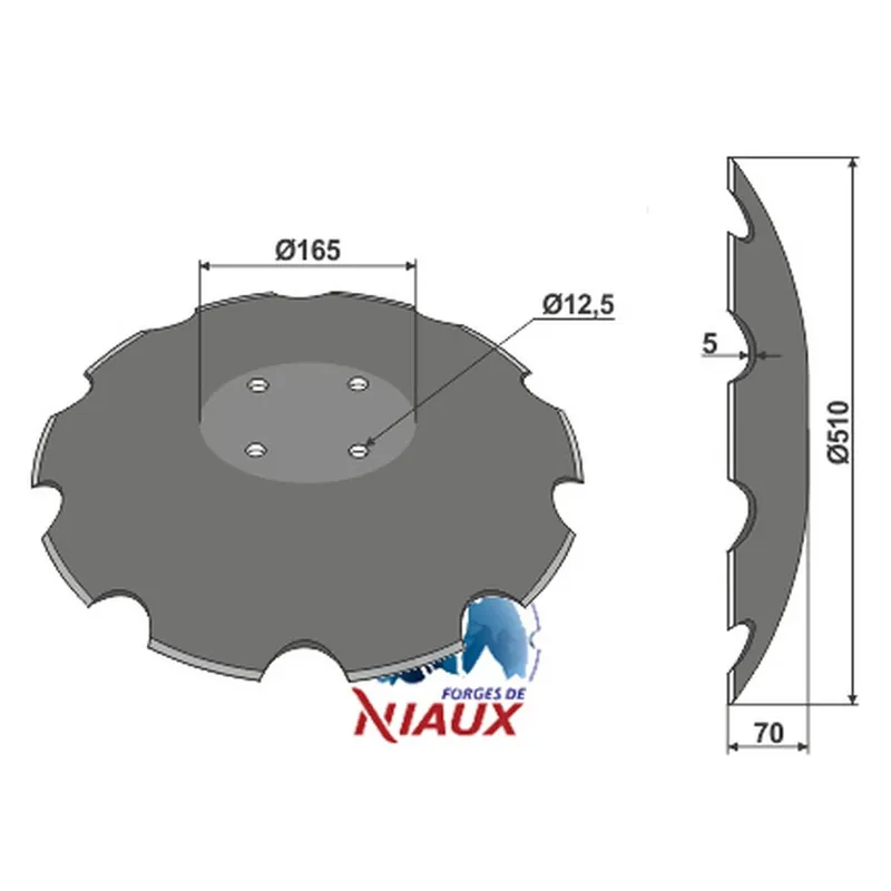 Disque 34910027 crénelé Lemken HELIODOR NIAUX 200 4 trous Meilleur Prix