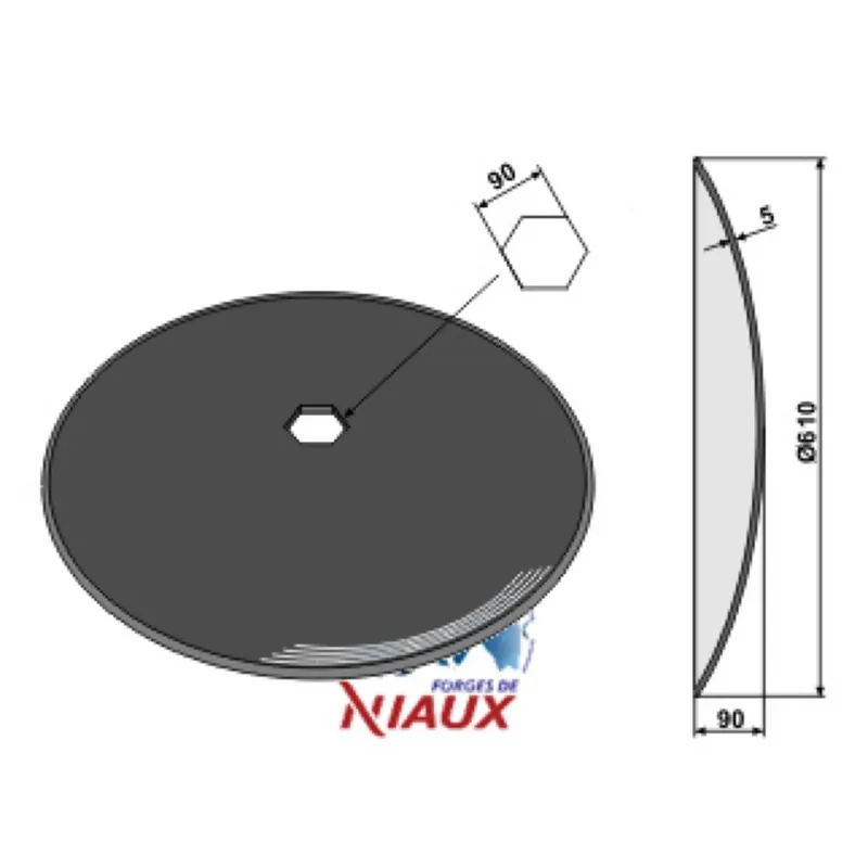 Expédition Rapide Disque 0610/5 lisse 610x5 trou hexagonal 90 NIAUX 200