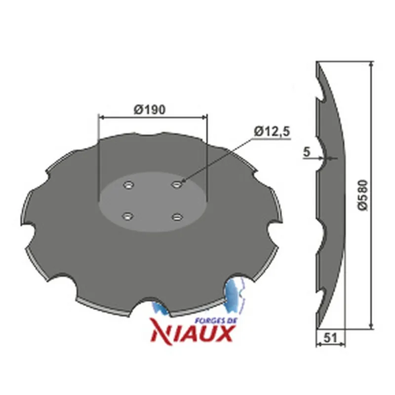 Offre Du Jour Disque 977030250 crénelé 580x5 POTTINGER Terradisc NIAUX 200