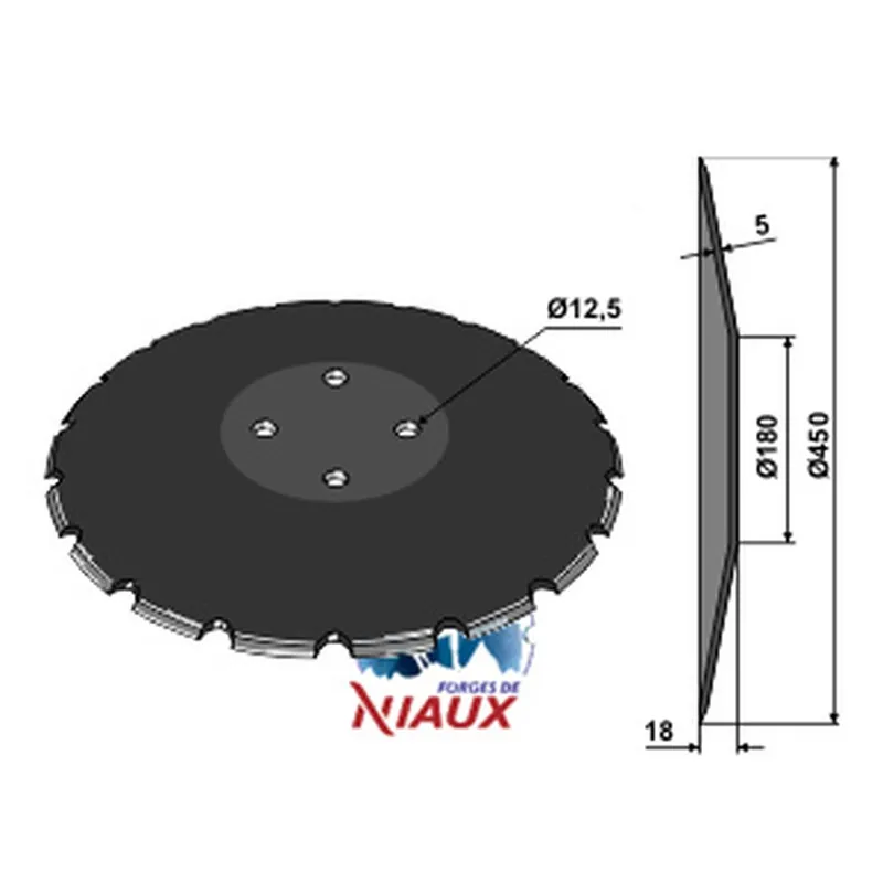 Disque 90311329 crénelé RABEWERK NIAUX 200 455x5 4 trous Meilleur Prix
