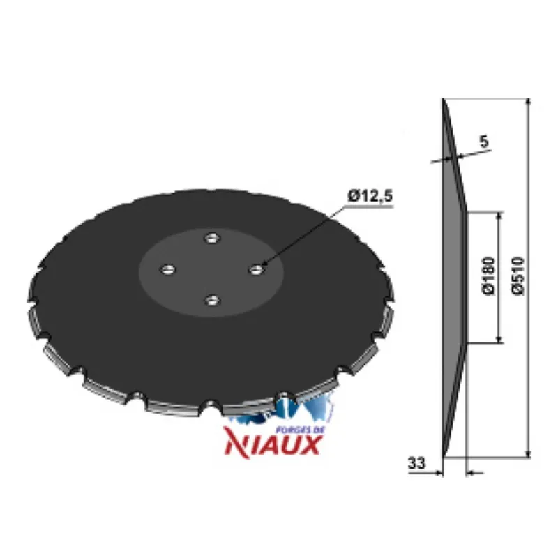 Disque 101-21212 crénelé fieldbird Rabewerk NIAUX 200 4 trous Pas Cher