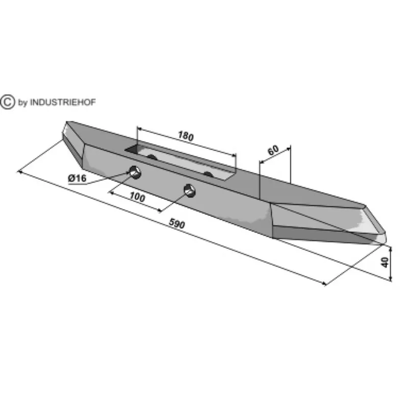 Certifié Pointe LAM049 lame Durou réversible 590mm entraxe 100mm